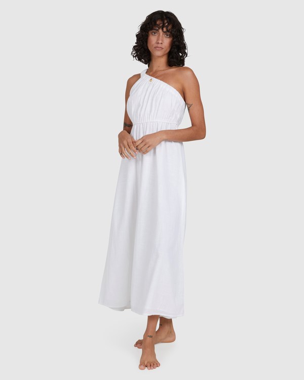 Billabong Shorebird Maxi One-Shoulder Vestido Blancas | BMTWKG043