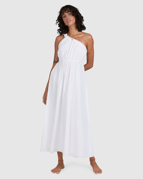 Billabong Shorebird Maxi One-Shoulder Vestido Blancas | BMTWKG043