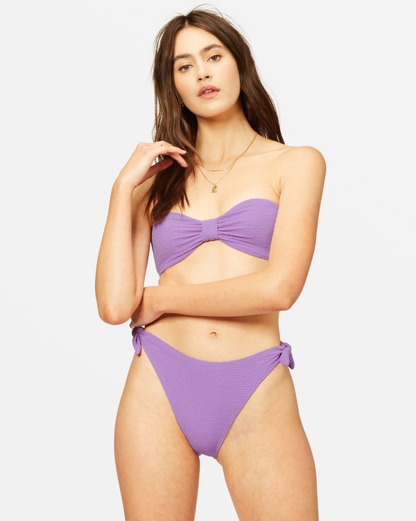 Billabong So Dazed Knotted Bandeau Bikini Top Ultra Violet | FUYNVA714