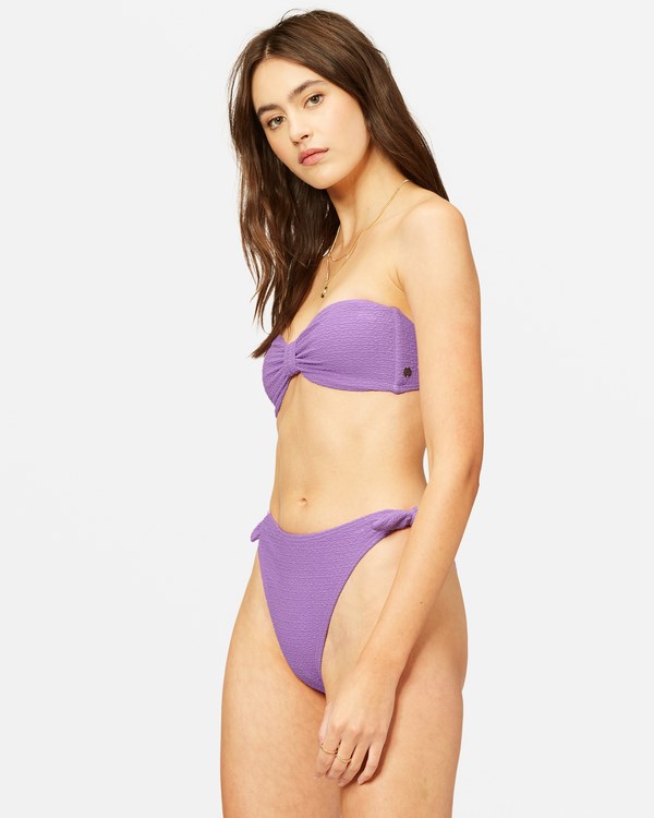 Billabong So Dazed Knotted Bandeau Bikini Top Ultra Violet | FUYNVA714