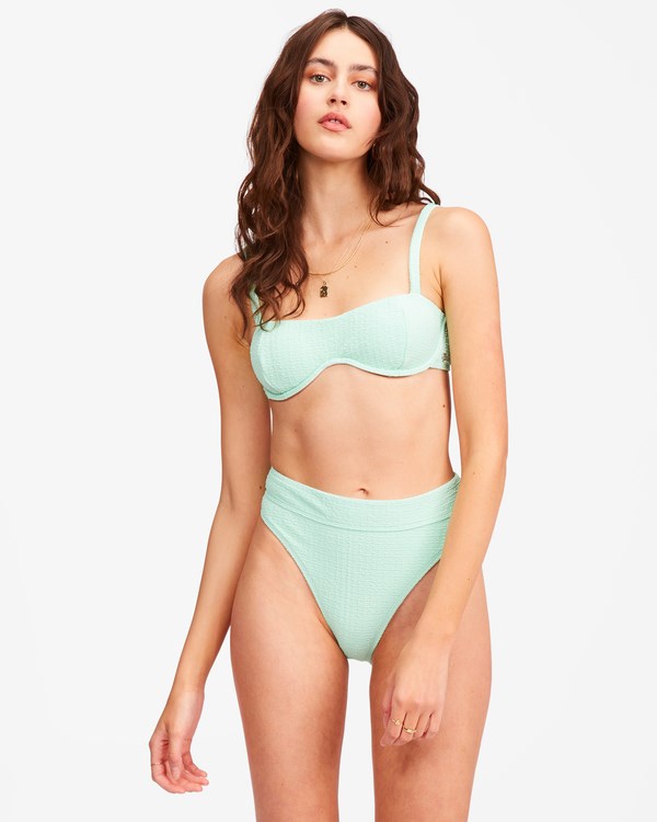 Billabong So Dazed Maui Rider High-Waisted Bikini Bottoms Spearmint | RZNCLP082