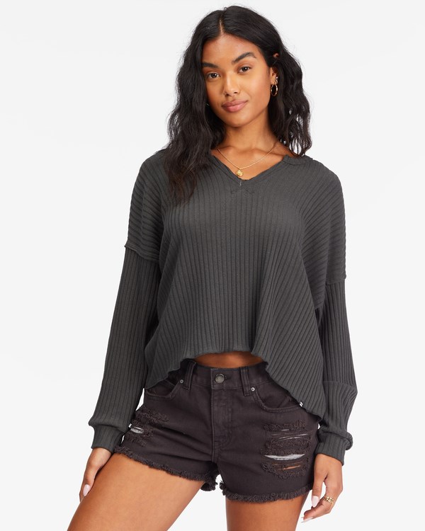 Billabong So Easy Long Sleeve Knit Top Negras | HRYEUQ705