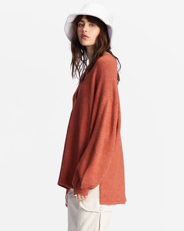 Billabong Sol Chasing Tunic Sueter Chocolate | CJIMVA978