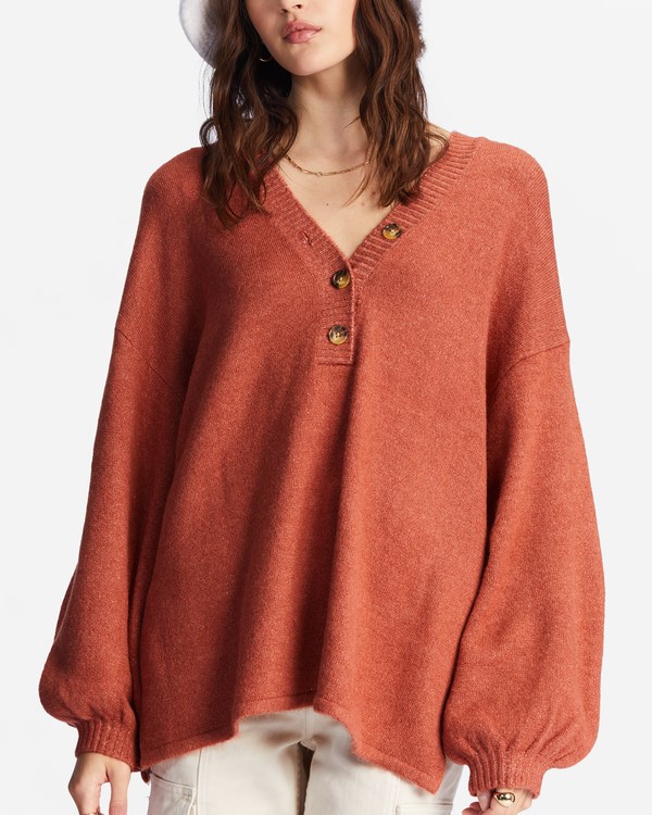 Billabong Sol Chasing Tunic Sueter Chocolate | CJIMVA978