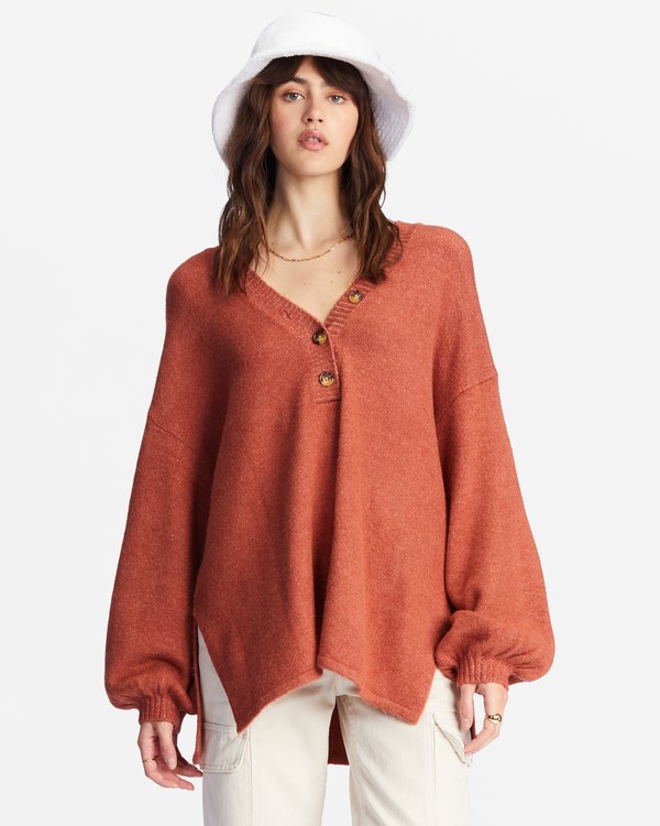 Billabong Sol Chasing Tunic Sueter Chocolate | CJIMVA978