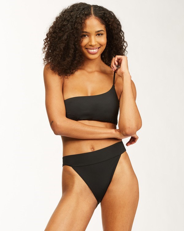 Billabong Sol Searcher One Shoulder Bikini Top Negras | OXYGAM496