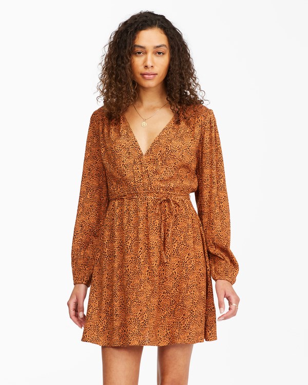 Billabong Spring Romance Mini Wrap Vestido Toffee | WSERUX376