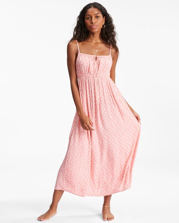 Billabong Summer Daydream Midi Slip Vestido Sorbet | PIOTFA489