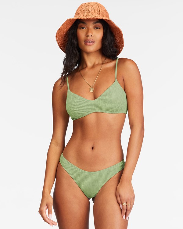 Billabong Summer High V-Neck Bralette Bikini Top Agave | ZAGHPW068