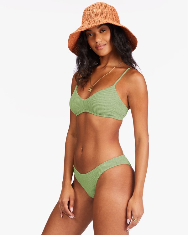 Billabong Summer High V-Neck Bralette Bikini Top Agave | ZAGHPW068