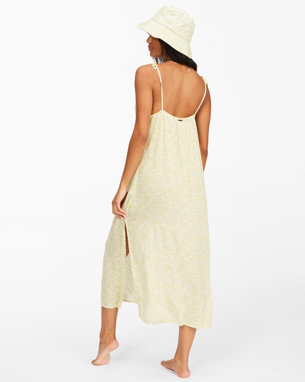 Billabong Sunbright Midi Slip Vestido Lime | AYOQUF150