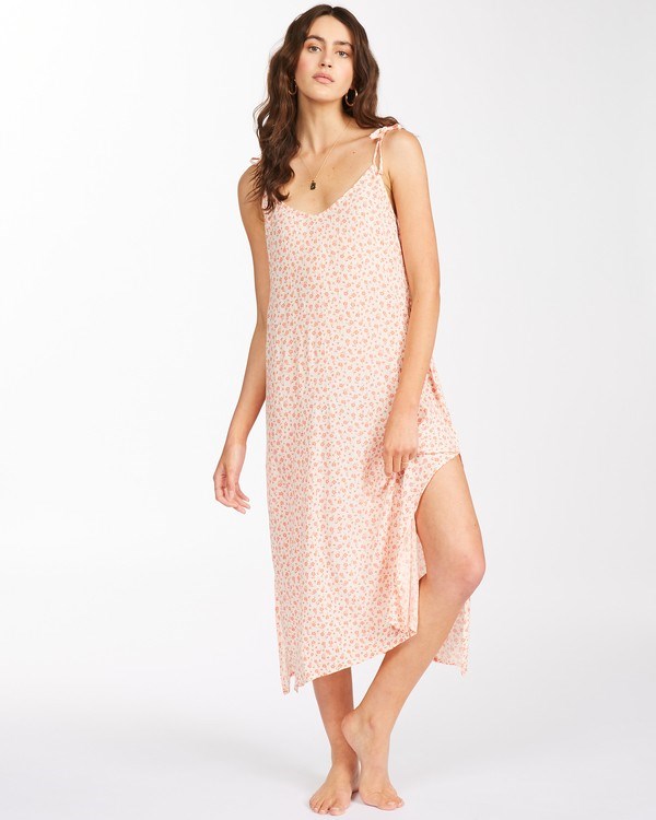 Billabong Sunbright Midi Slip Vestido Melon | NXEYMO643