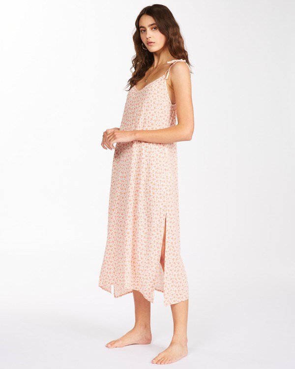 Billabong Sunbright Midi Slip Vestido Melon | NXEYMO643