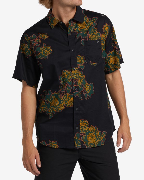 Billabong Sundays Floral Corta Sleeve Shirt Phantom | ZKODFB580