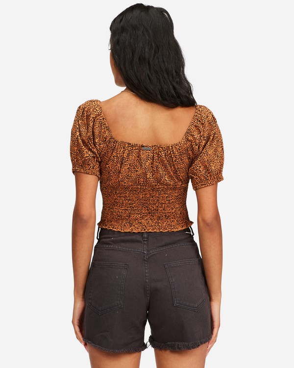 Billabong Sweet Sunset Printed Knit Top Toffee | WJRABY628