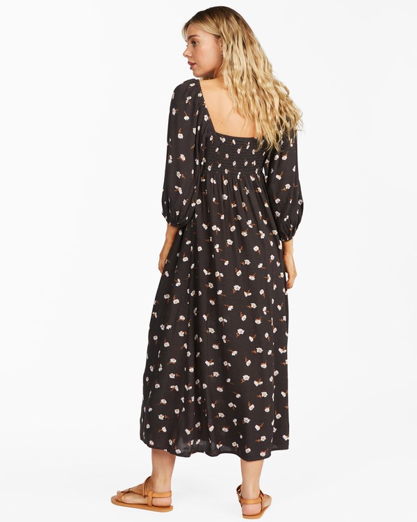 Billabong Swept Away Midi Vestido Negras | OSWLVD034