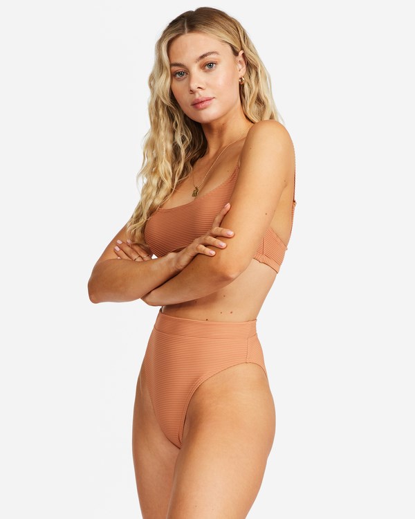 Billabong Tanlines Avery Mini Scoop-Neck Bikini Top Toffee | PNXOGU790