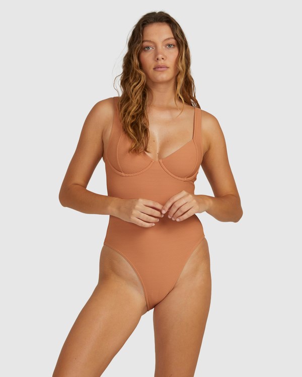 Billabong Tanlines Chloe One-Piece Swimsuit Toffee | ZPDLVS742