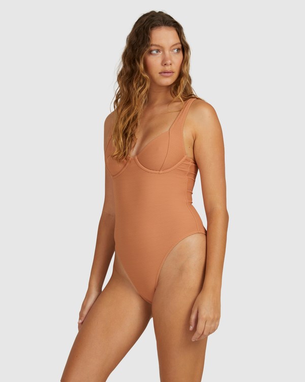 Billabong Tanlines Chloe One-Piece Swimsuit Toffee | ZPDLVS742