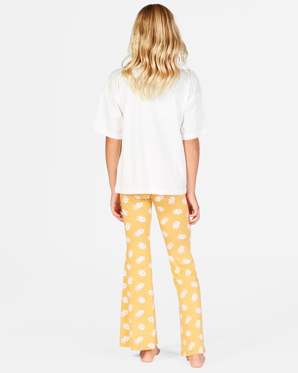 Billabong Tell Me Elastic Cintura Flared Pants Marigold | KJIQVT098