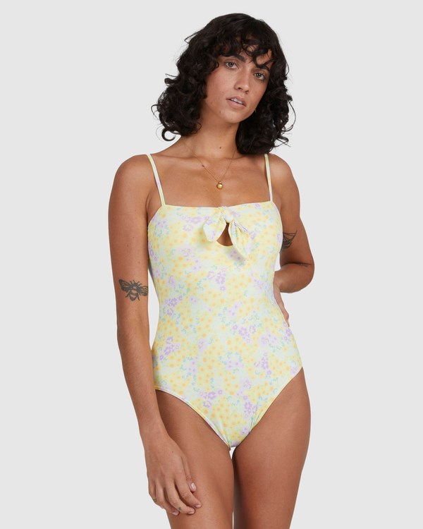 Billabong Tempest Cut-Out One Piece Swimsuit Limón | NDCXJE319