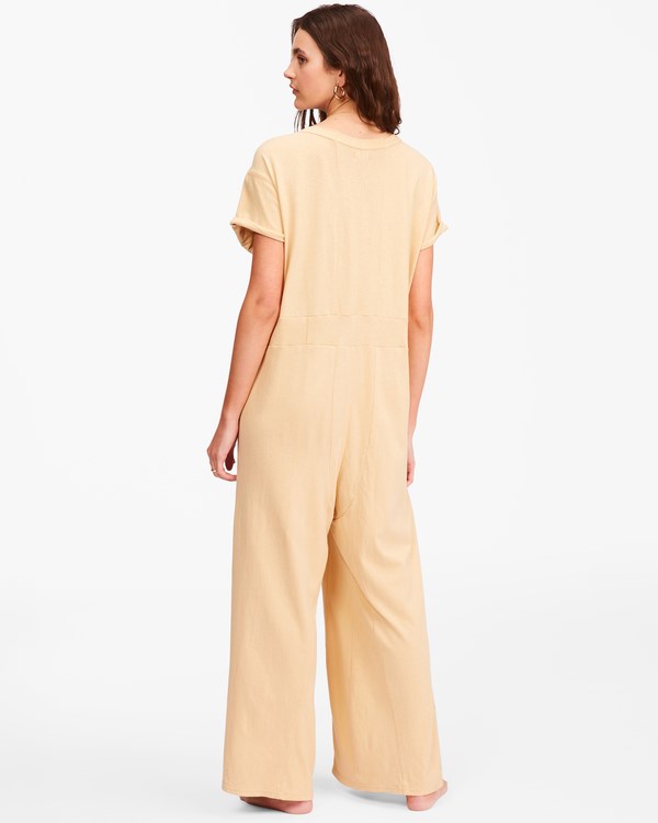 Billabong That Kind Of Day Knit Jumpsuit Desert Sand | QSPODE081