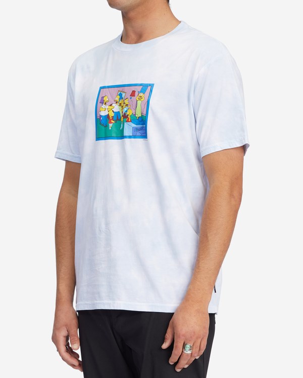 Billabong The Simpsons Couch Gag Tie-Dye Organic Corta Sleeve T-Shirt Blancas | ITZRSD367