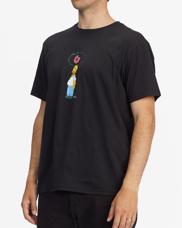 Billabong The Simpsons Donut Organic Corta Sleeve T-Shirt Negras | GBDHAW317