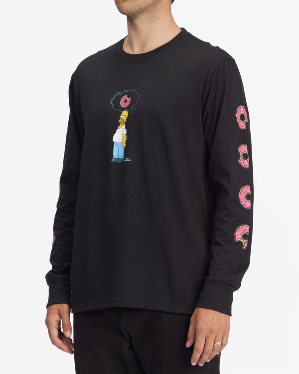 Billabong The Simpsons Donut Organic Long Sleeve T-Shirt Negras | GIKROX390