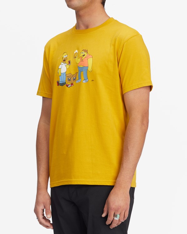 Billabong The Simpsons Duff Buds Organic Corta Sleeve T-Shirt Moutarde | GNPBML379