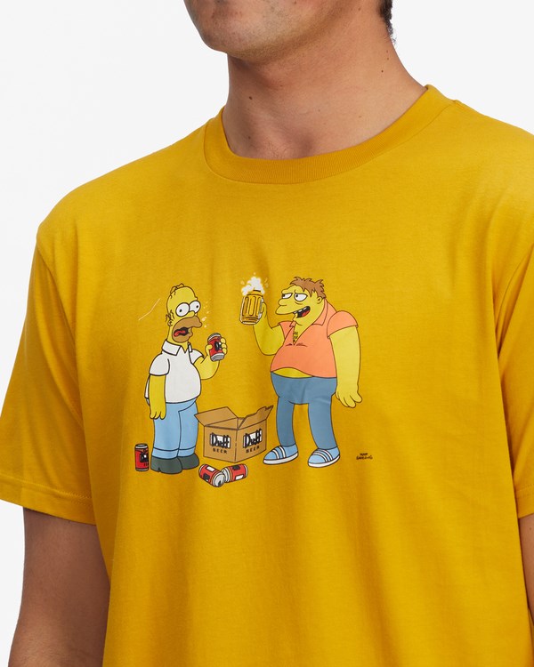 Billabong The Simpsons Duff Buds Organic Corta Sleeve T-Shirt Moutarde | GNPBML379