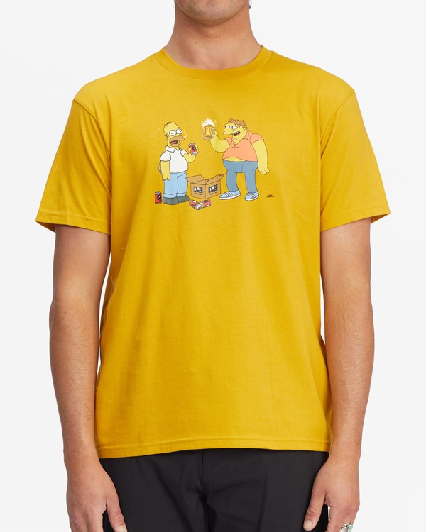 Billabong The Simpsons Duff Buds Organic Corta Sleeve T-Shirt Moutarde | GNPBML379