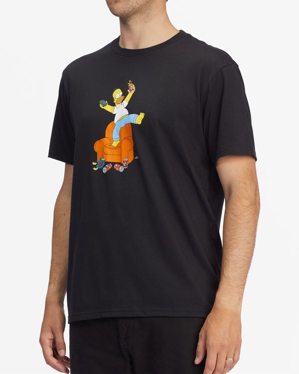 Billabong The Simpsons Duff Homer Organic Corta Sleeve T-Shirt Negras | JAWUIX021