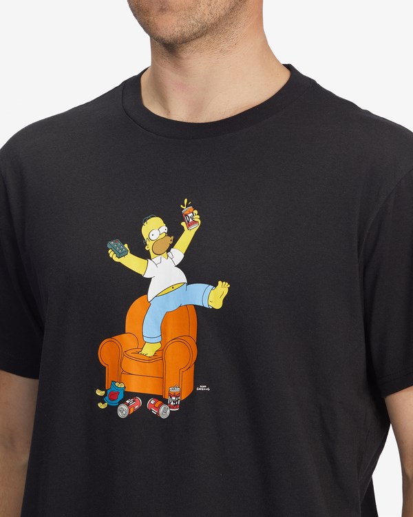 Billabong The Simpsons Duff Homer Organic Corta Sleeve T-Shirt Negras | JAWUIX021