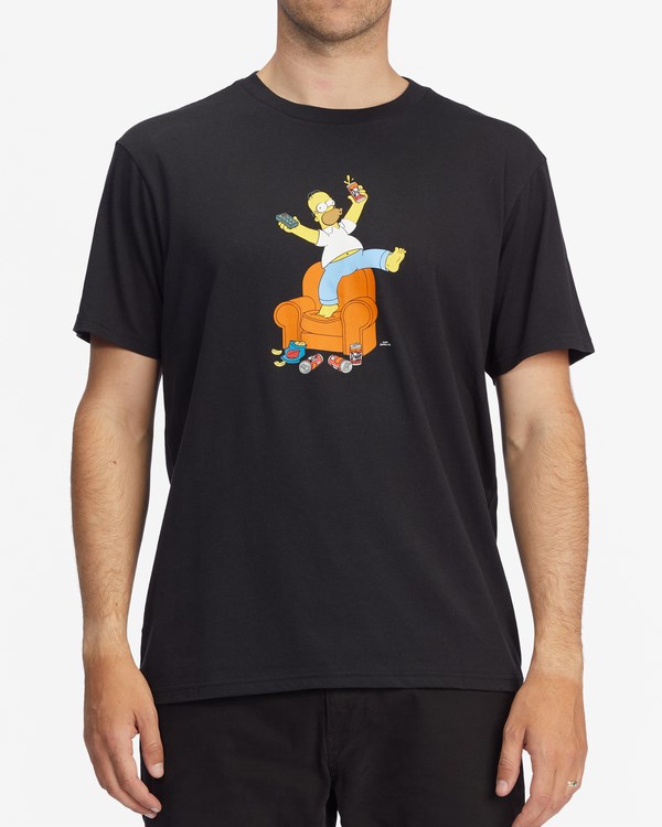 Billabong The Simpsons Duff Homer Organic Corta Sleeve T-Shirt Negras | JAWUIX021