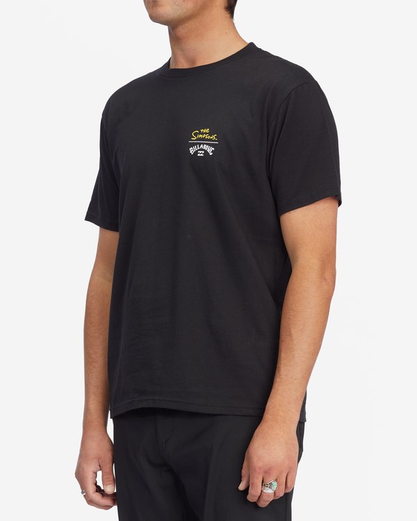 Billabong The Simpsons Family Couch Organic Corta Sleeve T-Shirt Negras | HRWQEB802