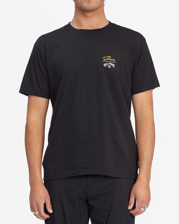 Billabong The Simpsons Family Couch Organic Corta Sleeve T-Shirt Negras | HRWQEB802