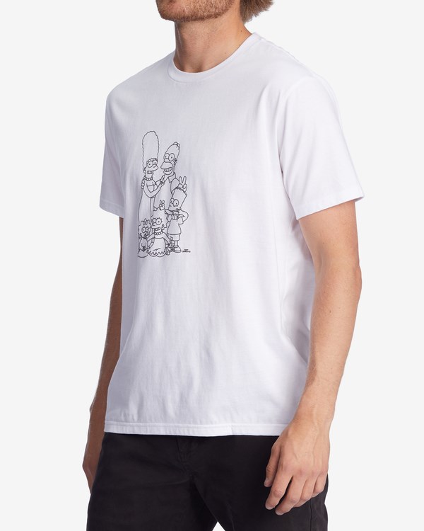 Billabong The Simpsons Family Keyline Organic Corta Sleeve T-Shirt Blancas | CMVFHU712