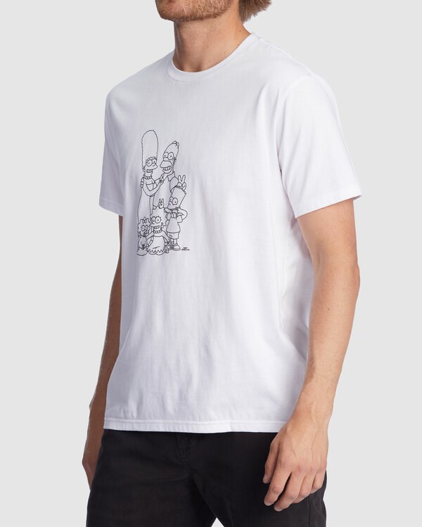 Billabong The Simpsons Family Keyline Organic Corta Sleeve T-Shirt Blancas | CMVFHU712