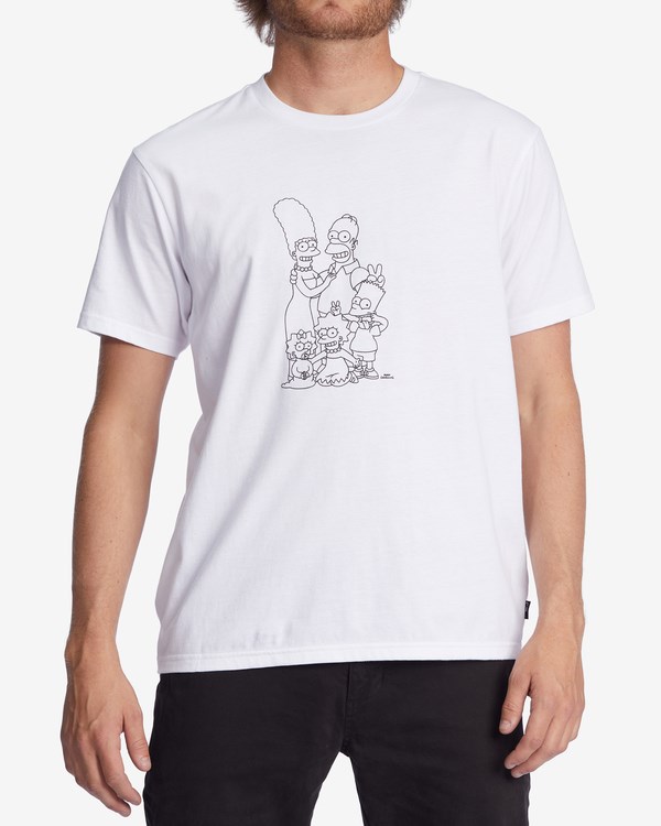 Billabong The Simpsons Family Keyline Organic Corta Sleeve T-Shirt Blancas | CMVFHU712