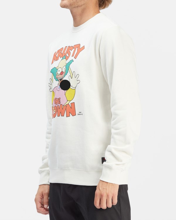 Billabong The Simpsons Krusty Crewneck Pullover Blancas | ZAMRQN684