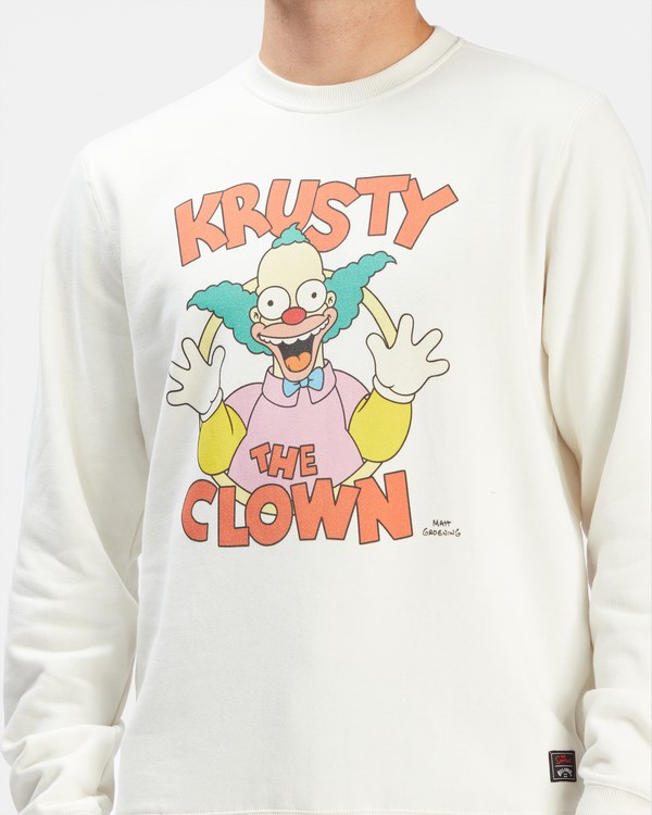 Billabong The Simpsons Krusty Crewneck Pullover Blancas | ZAMRQN684