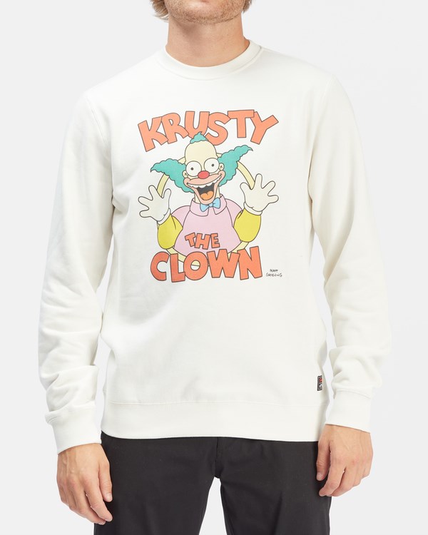 Billabong The Simpsons Krusty Crewneck Pullover Blancas | ZAMRQN684