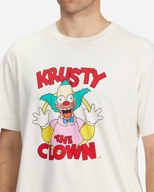 Billabong The Simpsons Krusty Wave Washed Organic Corta Sleeve T-Shirt Blancas | BKYAGT286