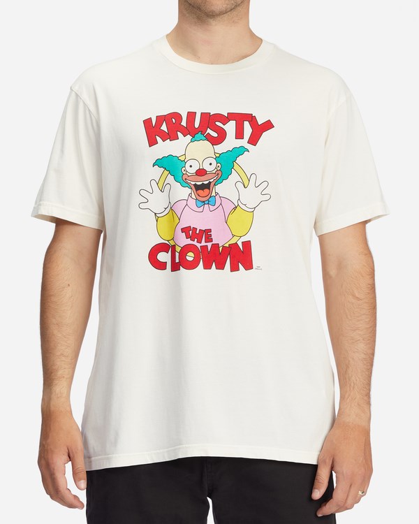 Billabong The Simpsons Krusty Wave Washed Organic Corta Sleeve T-Shirt Blancas | BKYAGT286