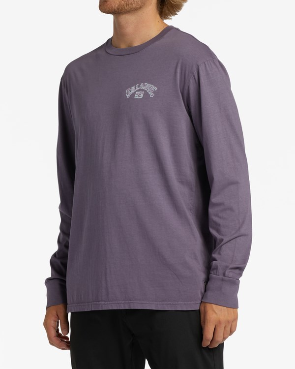 Billabong Theme Arch Wave Washed Long Sleeve T-Shirt Moradas | PQCTFR706