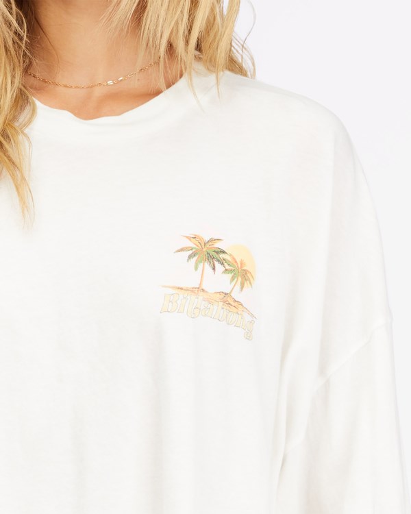 Billabong This Must Be The Place Cropped Long Sleeve T-Shirt Salt Crystal | CUYEJG314