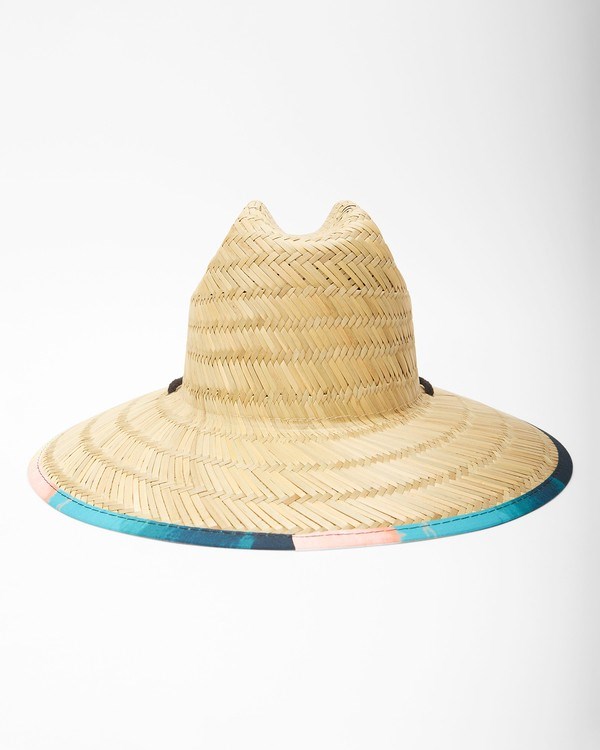 Billabong Tides Print Straw Lifeguard Hat Sand | MUSVGQ015