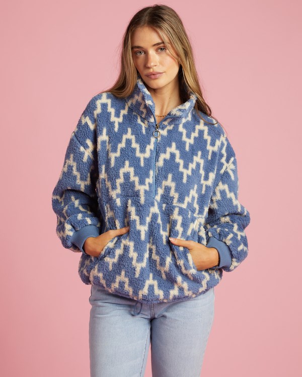 Billabong Time Off Half-Zip Fleece Pullover Indigo | AFWDYR428