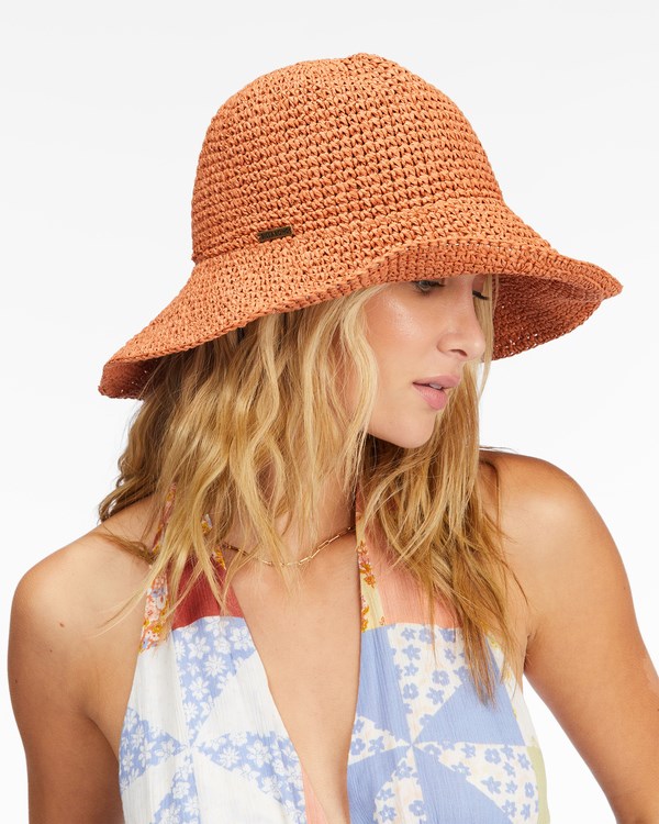 Billabong Time To Shine Straw Bucket Hat Desert Clay | RXLZYP073